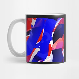 A blue A on red and white Mug